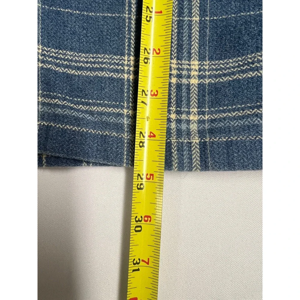 NWT Madewell Mens Blue Plaid Easy Fit Long Sleeve Flannel Shirt M Indigo Granola - Picture 8 of 12